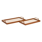 Set 2 vassoi in vinile colore cuoio | Rohome