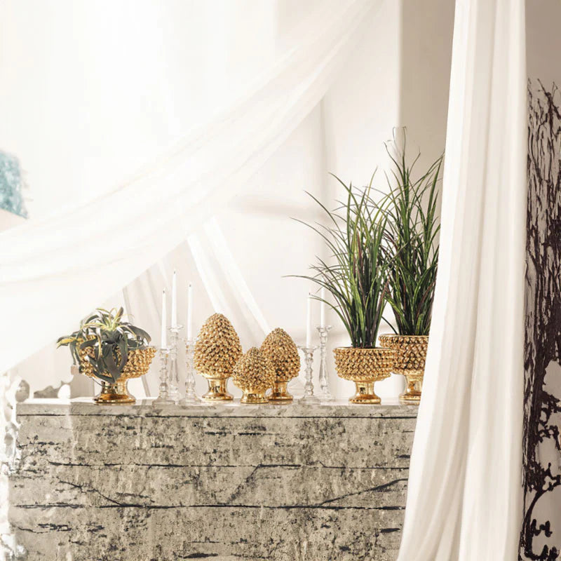 Edg - Vaso fenice pigna cache pot oro | Rohome