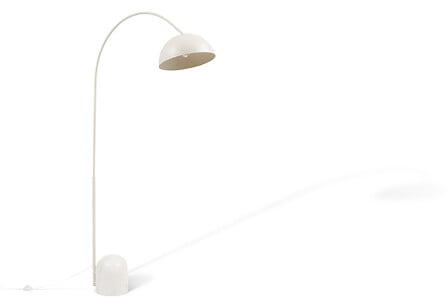 Lampada da terra arco in metallo bianco e marmo | rohome