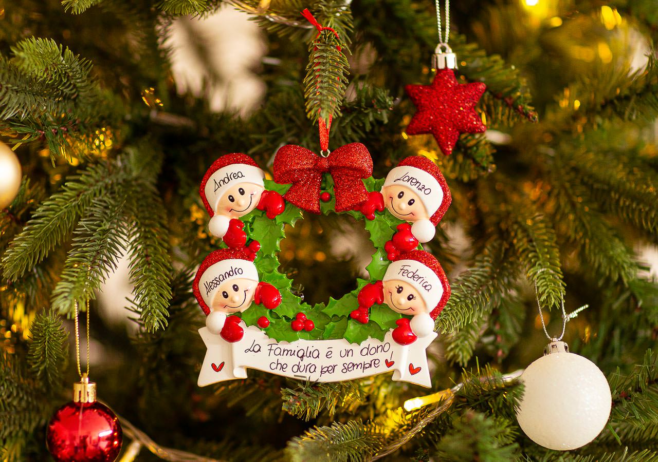 Decorazione Personalizzabile Ghirlanda Natalizia con 4 Personaggi | Rohome