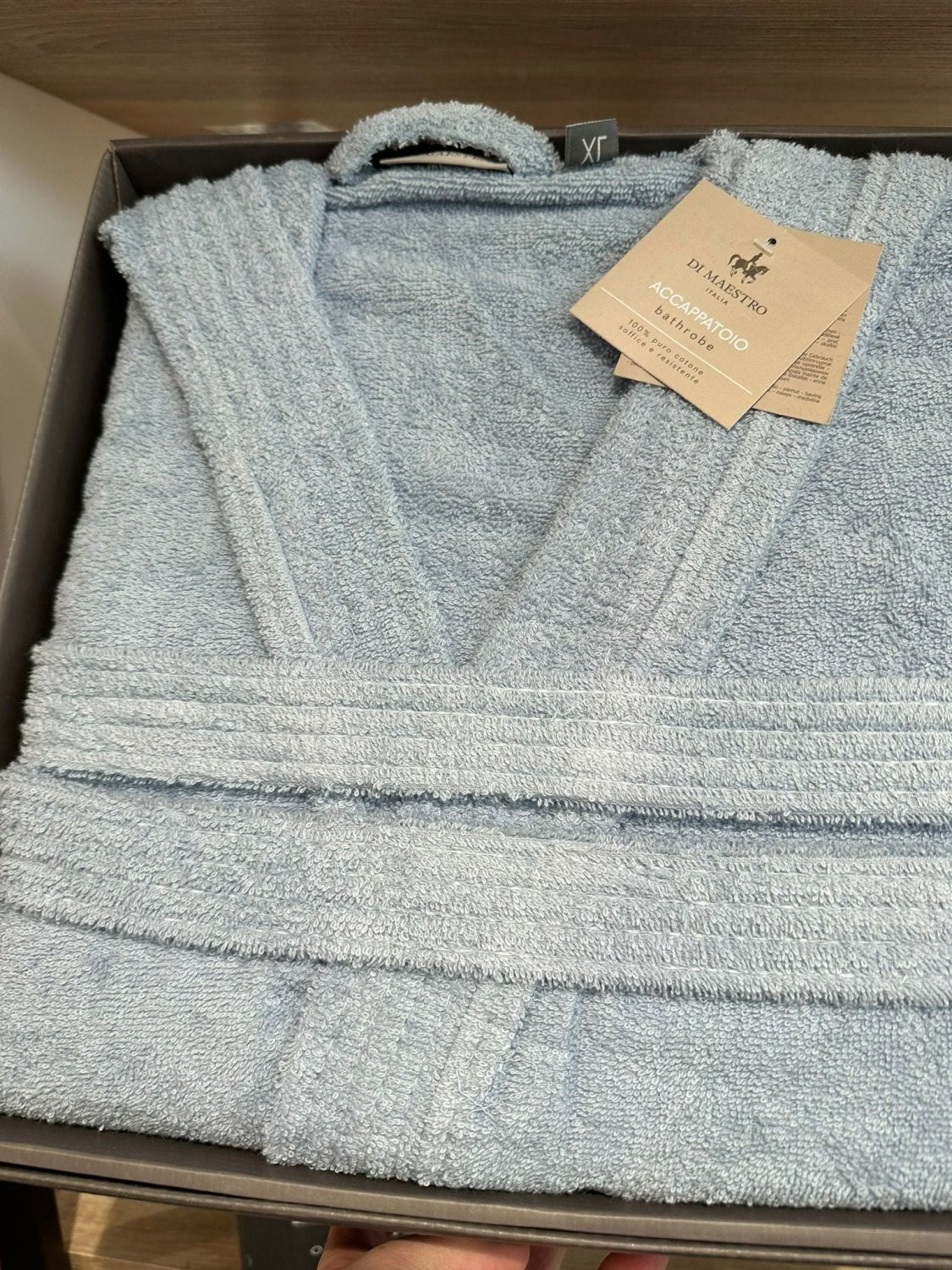 Accappatoio in spugna azzurro in box taglia xxl | Rohome | Rohome