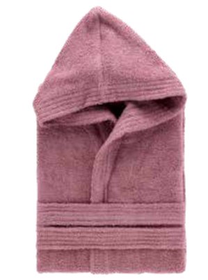Accappatoio in spugna con cappuccio Malva M | Rohome | Rohome