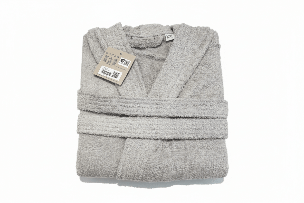 Accappatoio in spugna grigio perla in box taglia xl | Rohome | Rohome