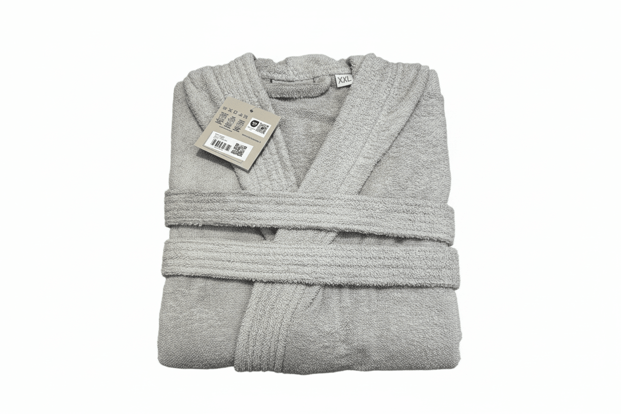 Accappatoio in spugna grigio perla in box taglia xxl | Rohome | Rohome