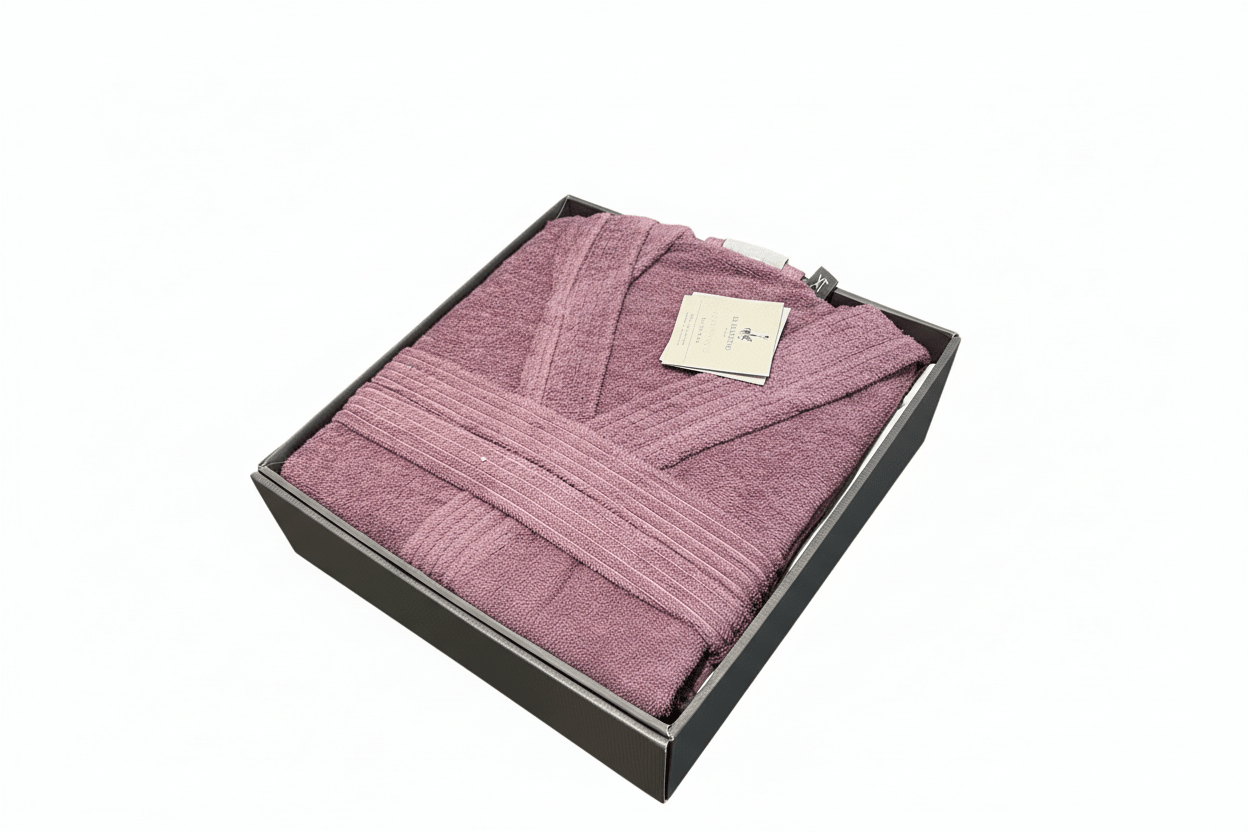 Accappatoio in spugna malva in box taglia xl | Rohome | Rohome