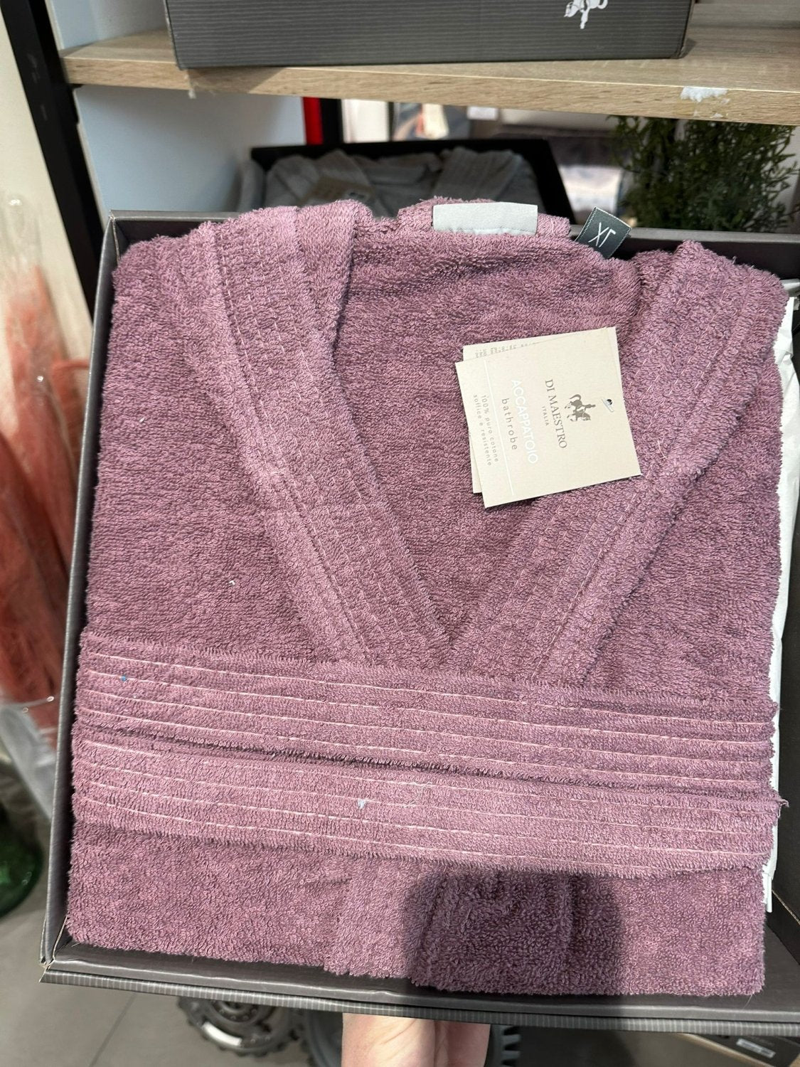 Accappatoio in spugna malva in box taglia xl | Rohome | Rohome