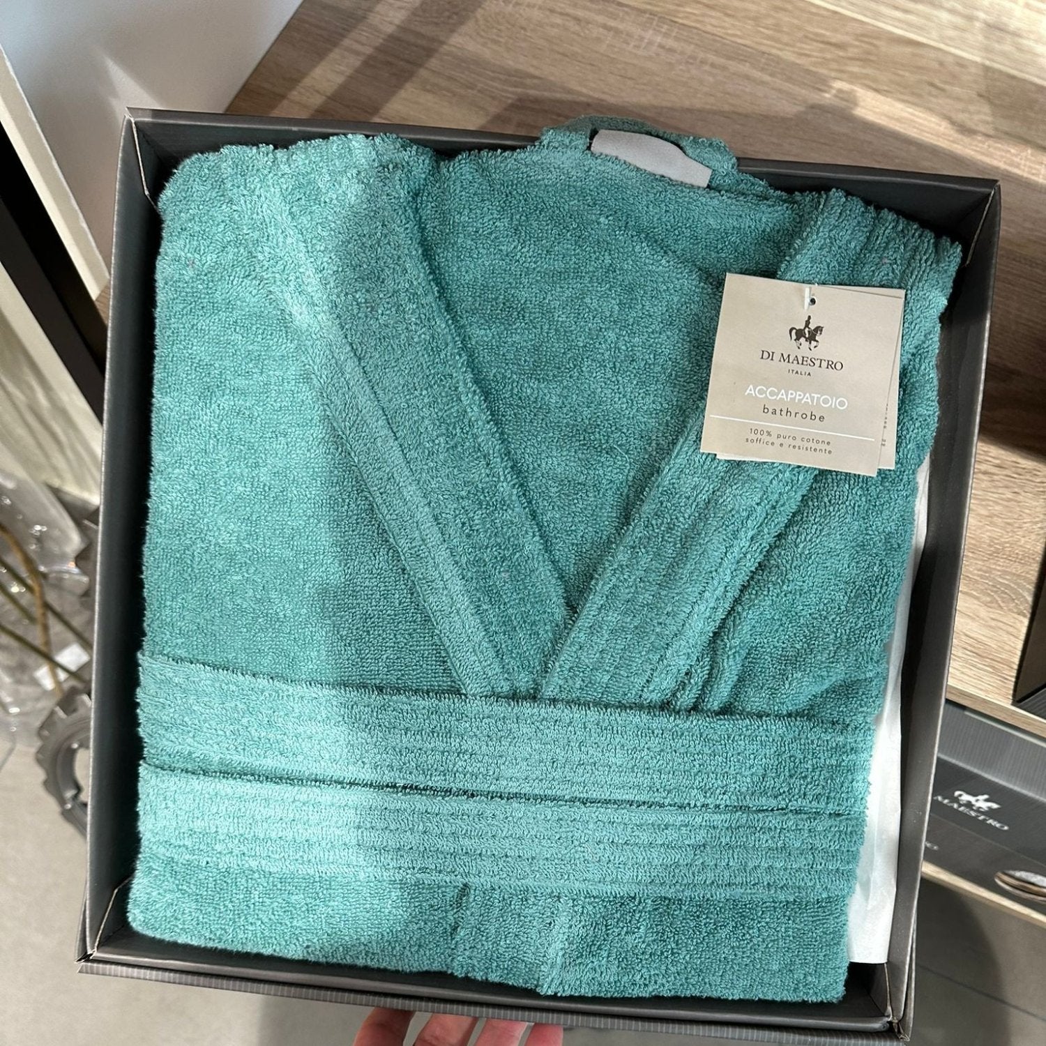 Accappatoio in spugna ottanio in box taglia xxl | Rohome | Rohome