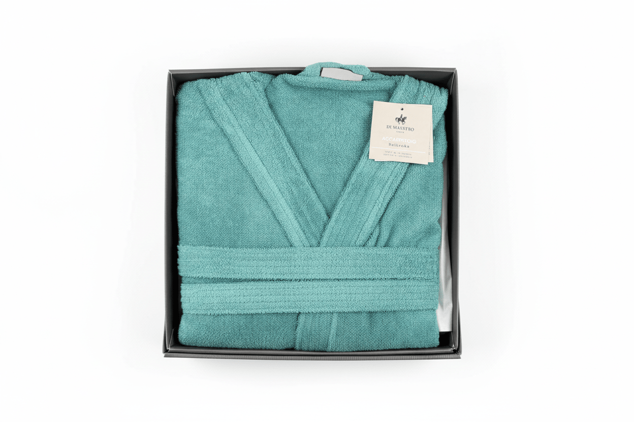 Accappatoio in spugna ottanio in box taglia xxl | Rohome | Rohome