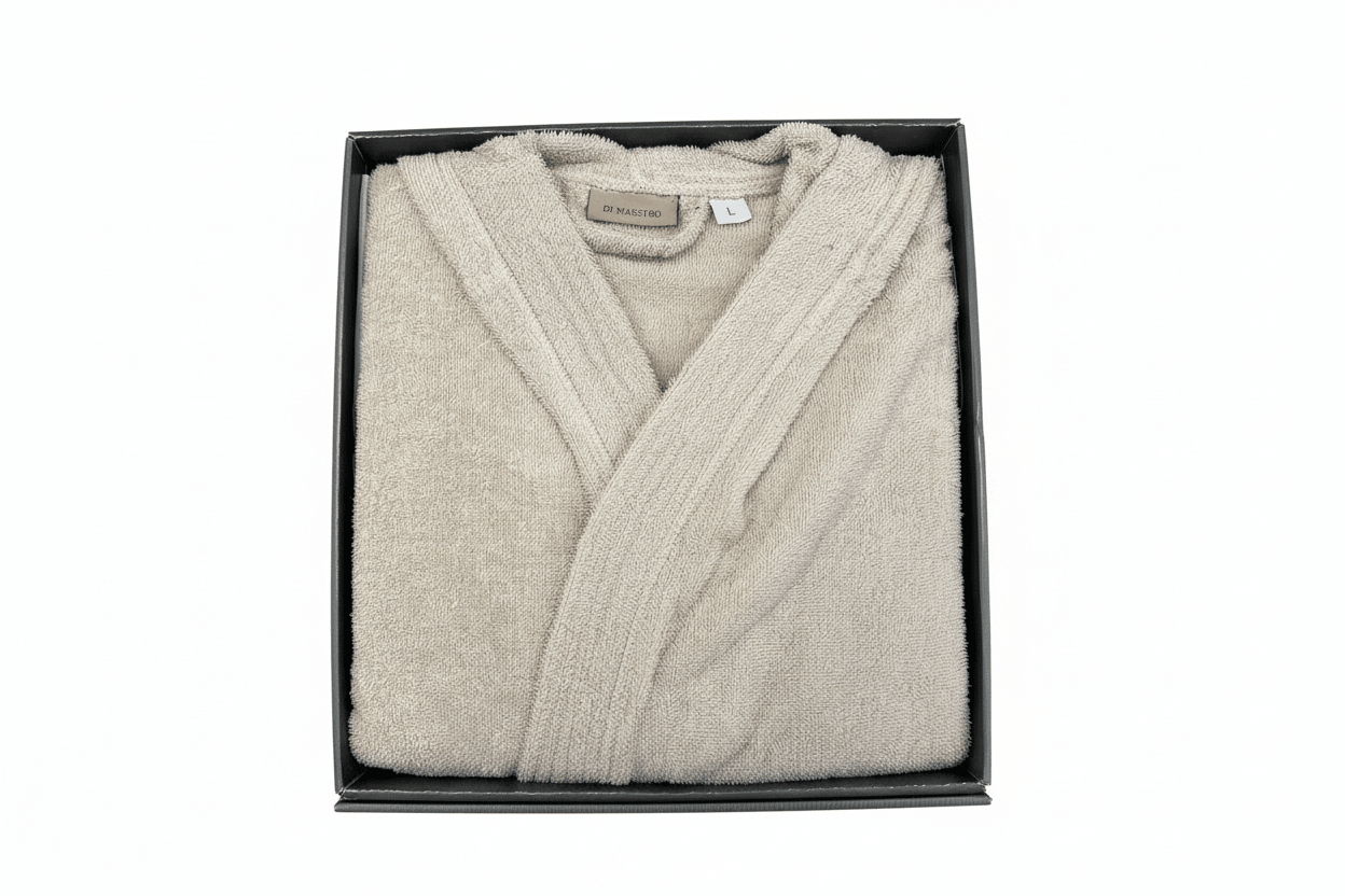Accappatoio in spugna tortora in box taglia l | Rohome | Rohome