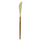 Set 24 posate acciaio inossidabile colore oro e legno | rohome