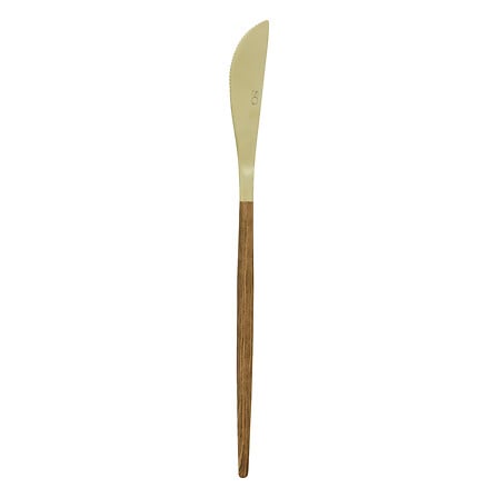 Set 24 posate acciaio inossidabile colore oro e legno | rohome