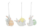 Addobbo coniglio pasquale con uovo in resina h.6.5cm | Rohome | Rohome