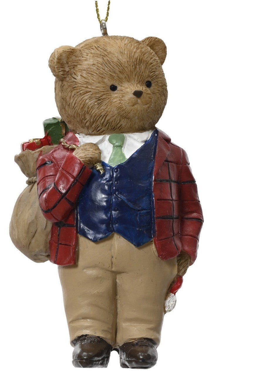 Addobbo natalizio in poliresina a forma di orso fashion | rohome | Rohome