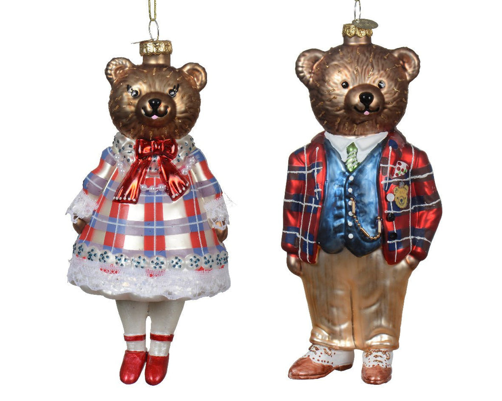 Addobbo natalizio in vetro a forma di orso fashion | rohome | Rohome