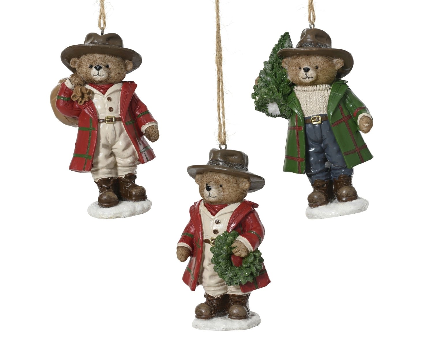 Addobbo Orsetto Natalizio Pendente con Cappotto e Cappello | Rohome | Rohome