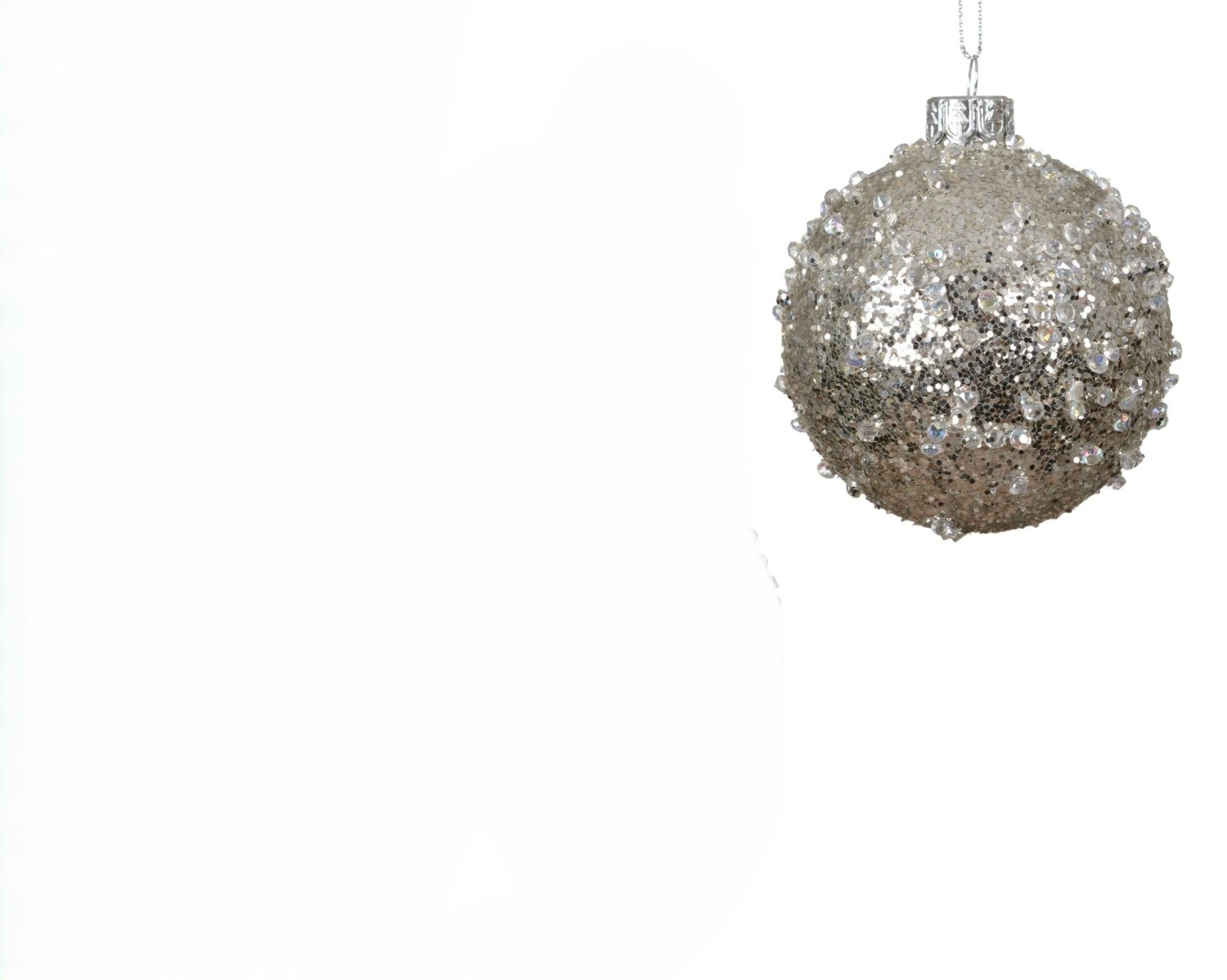 Addobbo palla di natale di vetro con paillettes argentate | Rohome | Rohome