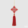 Addobbo per albero di natale fiocco di neve con nappa red | Rohome | Rohome