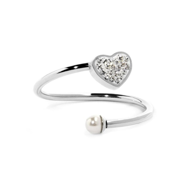 Marlù - Anello cuore con cristalli e pietra silver Tg12 | Rohome