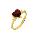 Anello in Argento con zirconi e cuore centrale rosso | Rohome | Rohome