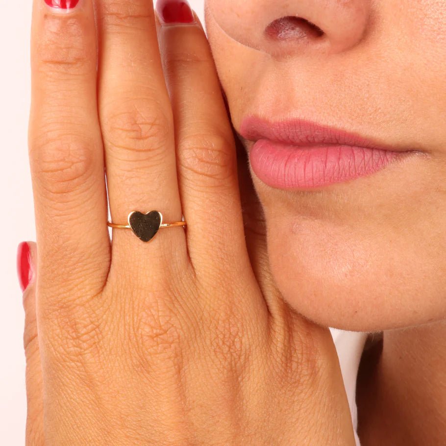 Anello in Argento placcato oro a forma di cuore | Rohome - Rohome