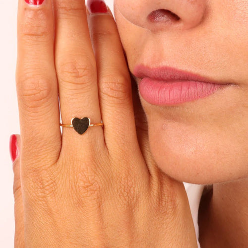 Anello in Argento placcato oro a forma di cuore | Rohome | Rohome