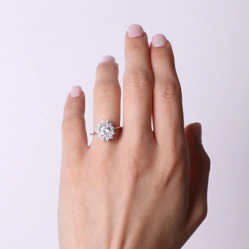 Anello in Argento solitario con zirconi | Rohome | Rohome