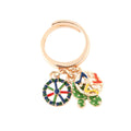 Anello in metallo oro con charm ruota e fico d'india | Rohome | Rohome