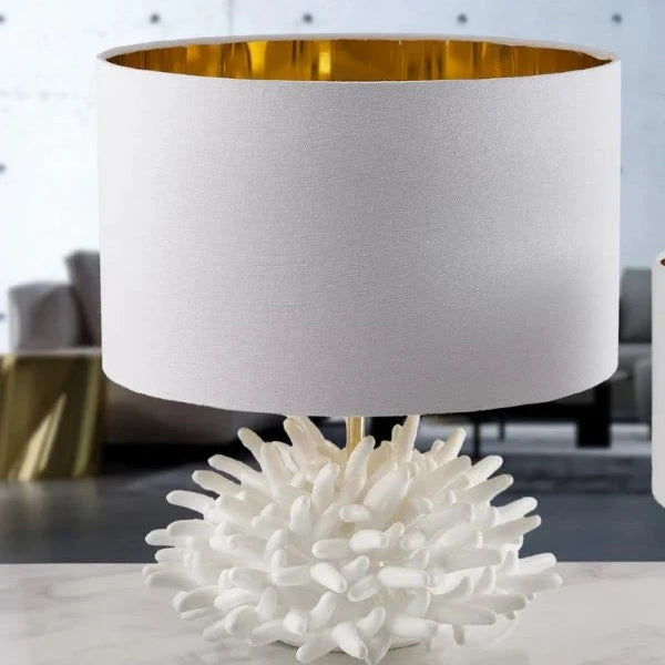 Melaverde - dove gray dahlia table lamp | rohome