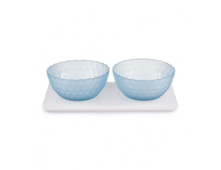 Antipastiera in vetro con 2 ciotole bubble blu | Rohome | Rohome
