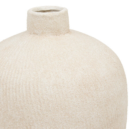 Vaso in gres colore beige collo stretto | Rohome
