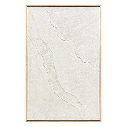 Tela dipinta 3d con cornice in legno chiaro | Rohome