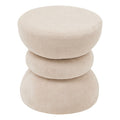 Pouf moderno in tessuto colore beige totem | Rohome