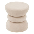 Pouf moderno in tessuto colore beige totem | Rohome