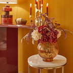 Vaso in vetro ampolla con fiori artificiali | Rohome