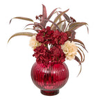 Vaso in vetro ampolla con fiori artificiali | Rohome