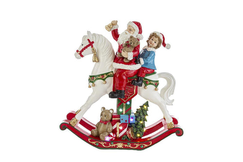 Babbo Natale con cavalluccio e Led | Rohome | Rohome