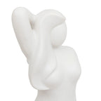 Decorazione statua donna  in ceramica bianca| Rohome