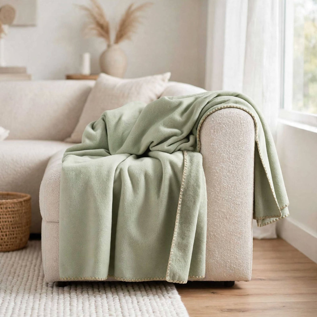 Plaid in cashmere colore verde double face | Rohome