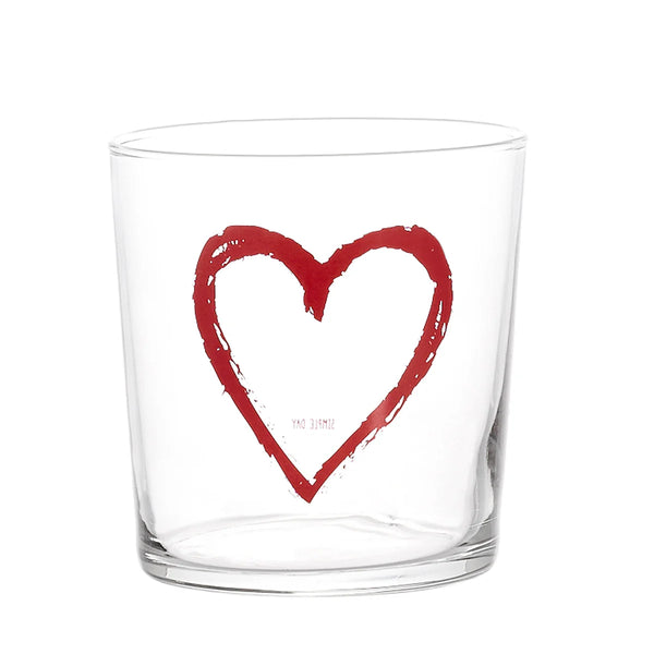 Simple Day - Set 6 Bicchieri cuore rosso graffite | Rohome