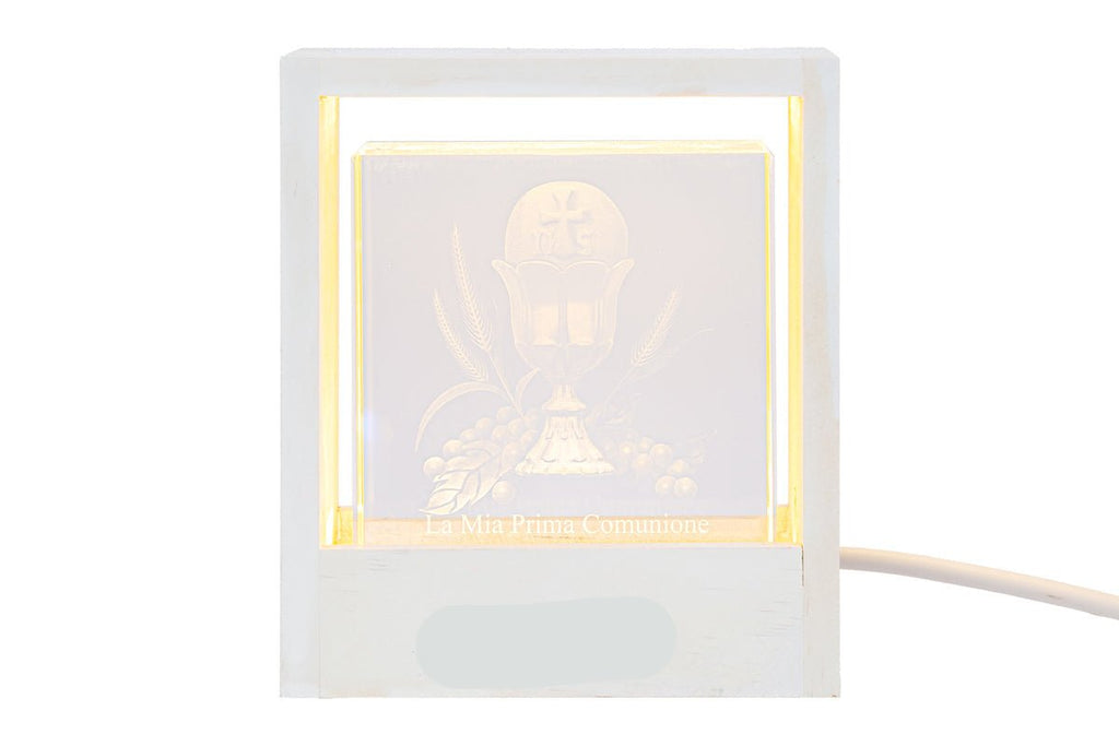 Bomboniera Lampada cubo prima comunione in vetro con scritta | Rohome | Rohome