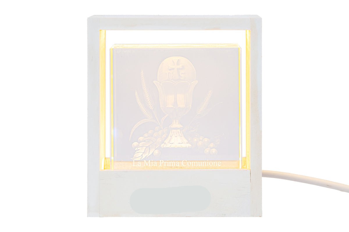 Bomboniera Lampada cubo prima comunione in vetro con scritta | Rohome | Rohome