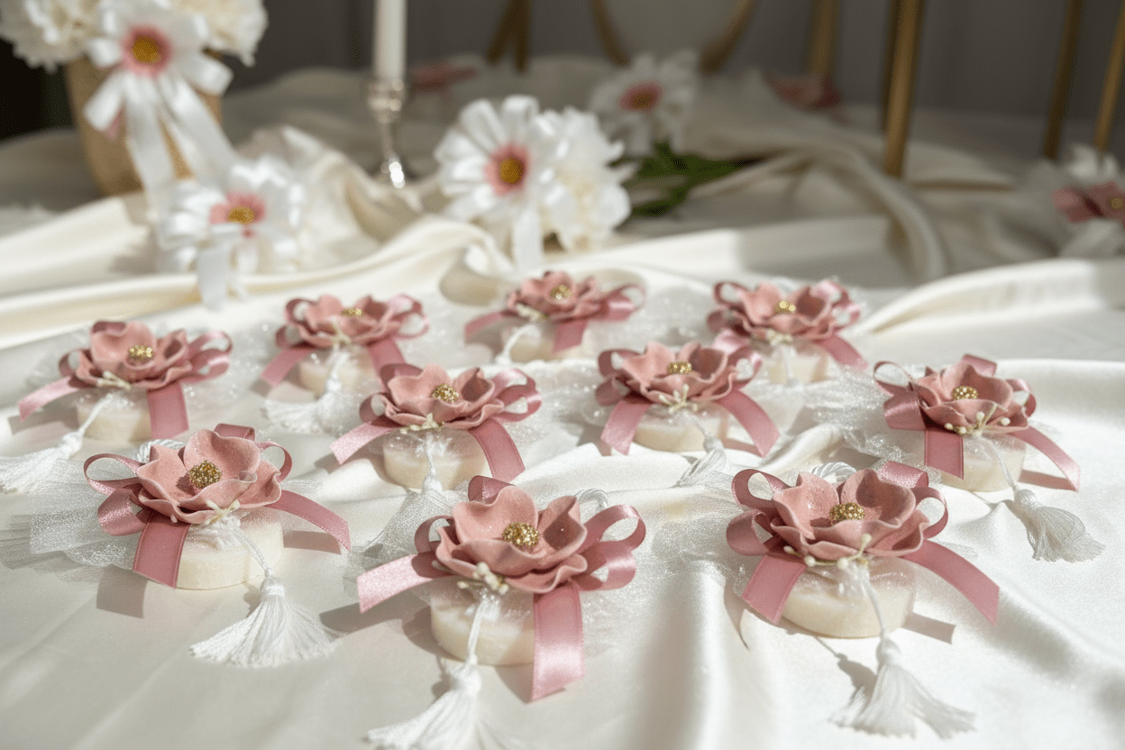 Bomboniera Saponetta piccola con peonia | Rohome | Rohome