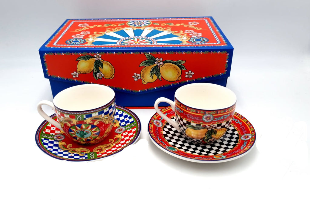 Set 2 Tazzine Sicily in ceramica smaltata | rohome