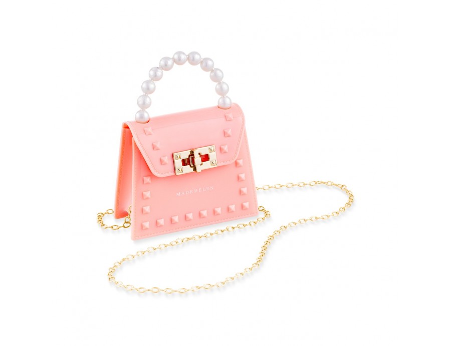 Bomboniera borsetta in silicone con borchie colore cipria | Rohome