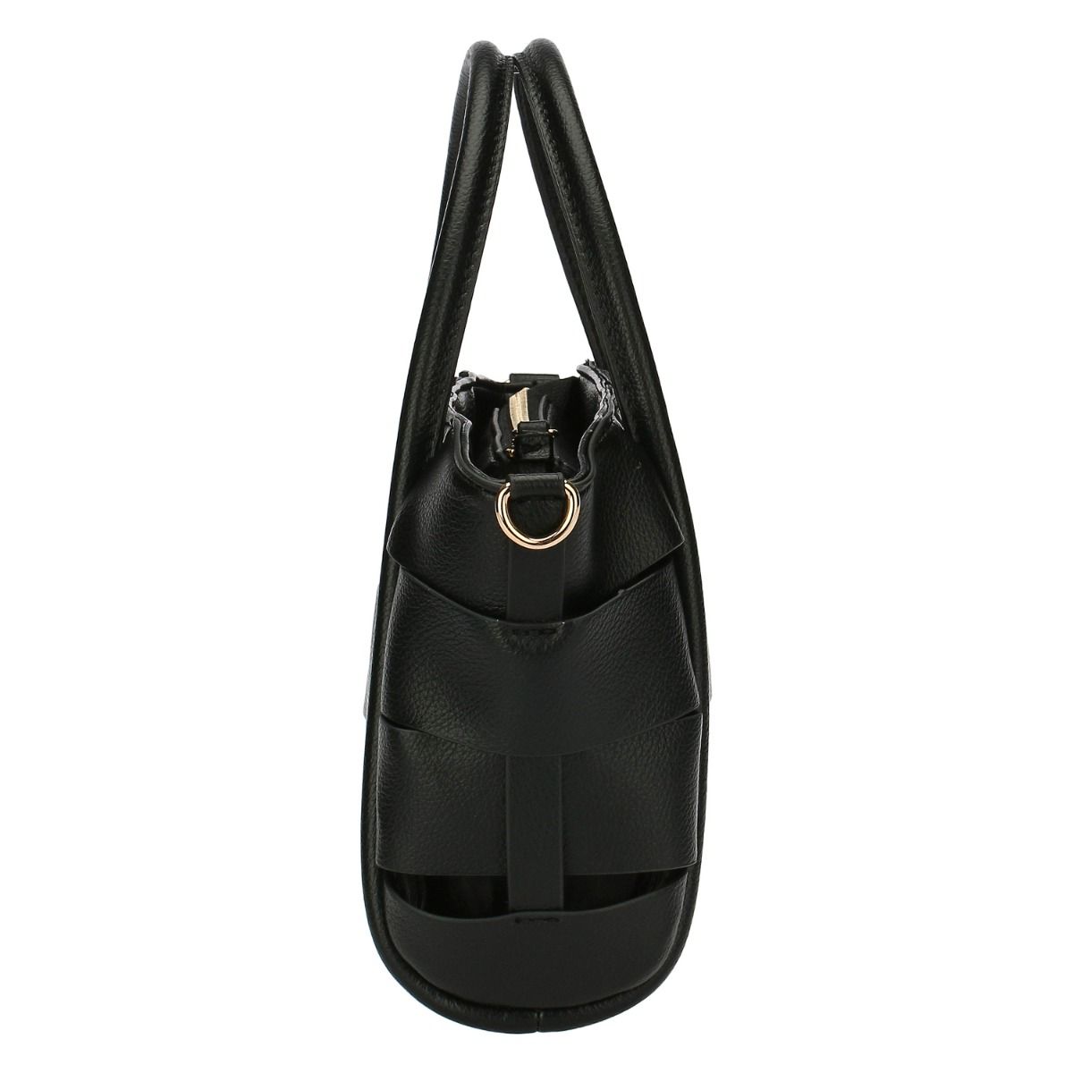 Borsa Thun Intreccio in ecopelle, nera, piccola Rohome