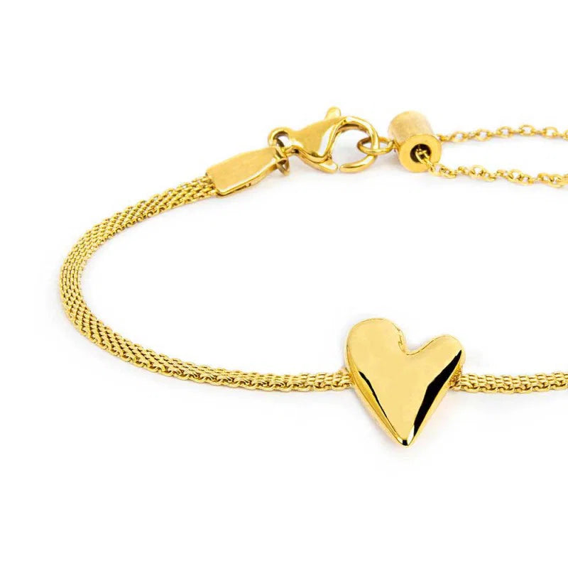 Marlù - Bracciale Catena oro con Cuore Irregolare | Rohome