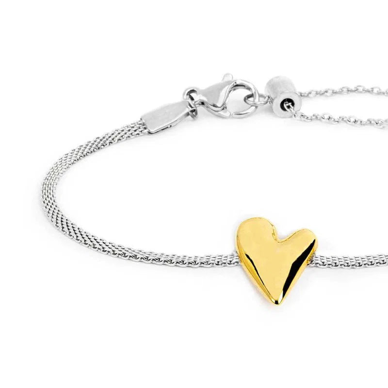 Marlù - Bracciale catena silver mesh con cuore irregolare | Rohome