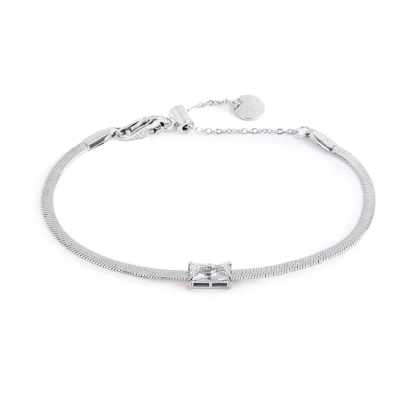 Marlù - Bracciale catena snake con zircone baguette | Rohome