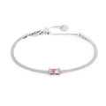 Marlù - Bracciale catena snake con zircone baguette rosa | Rohome