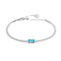 Marlù - Bracciale catena snake con zircone baguette acqua marina | Rohome